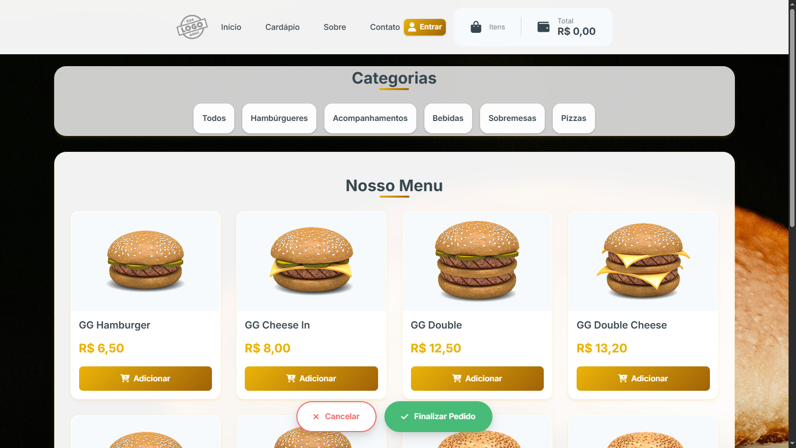 Sistema personalizado - Tela 2